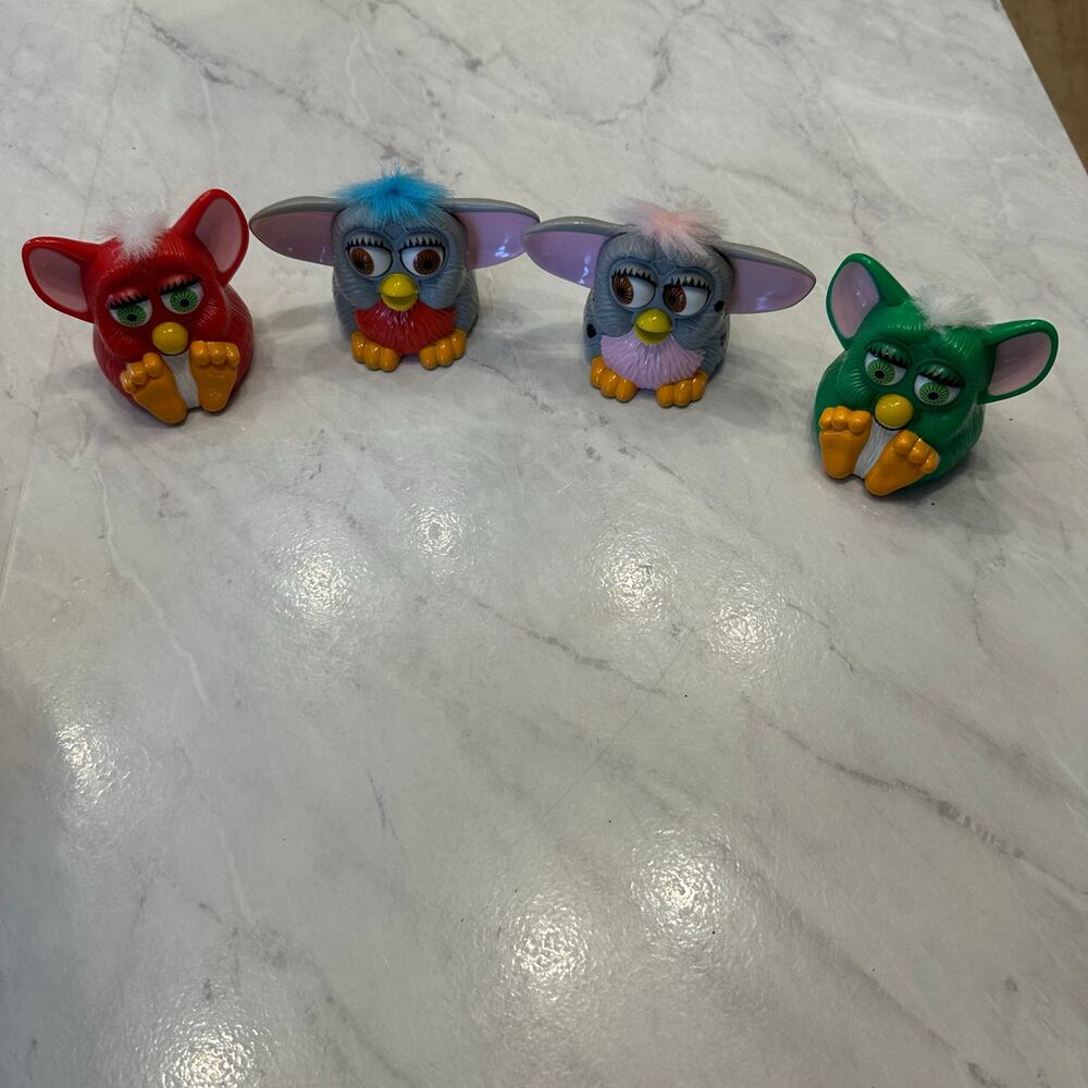 McDonalds 1998 Furby Tiger Electronics Plastic Happy Meal Toy Figure Lot 3" set